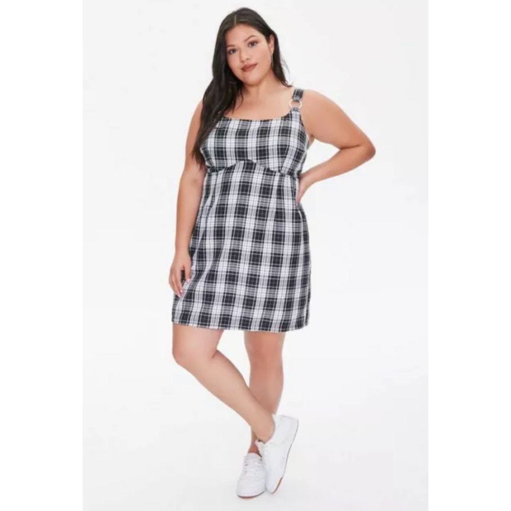 Forever 21 Plaid Pinifore Dress